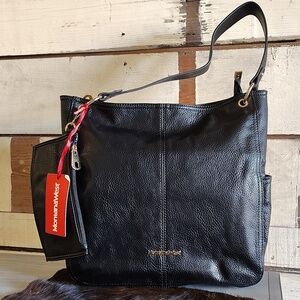 Montana West PU pebble leather black hobo bag with extra zip pouch